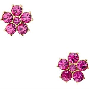Kate Spade Deep Magenta Pink Flower Stud Earrings